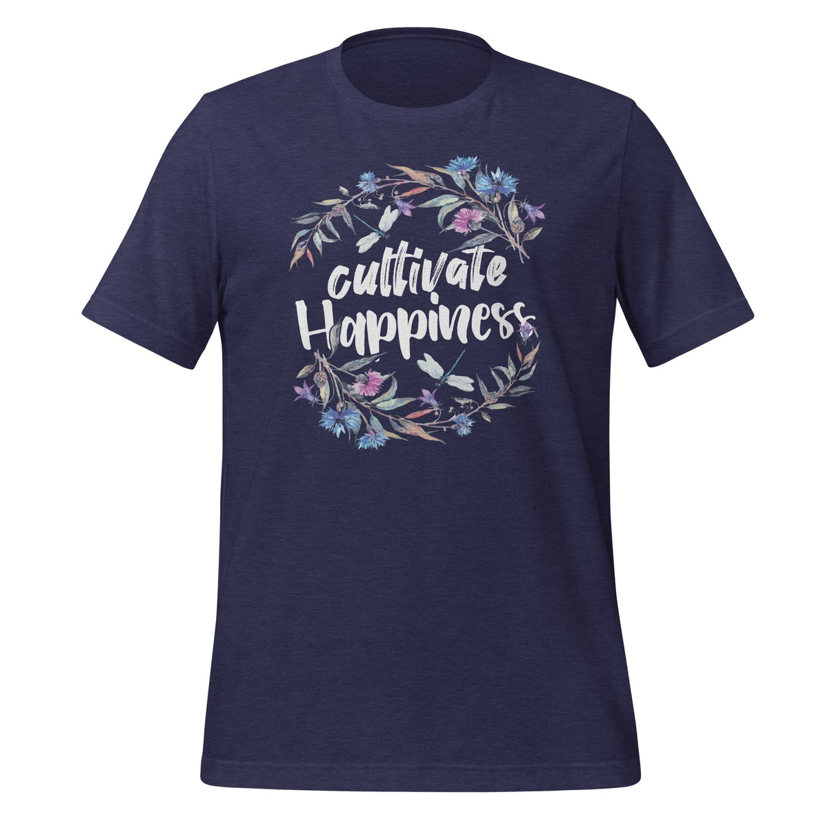 Cultivate Happiness - Watercolor Quote Saying Short-Sleeve product image 3