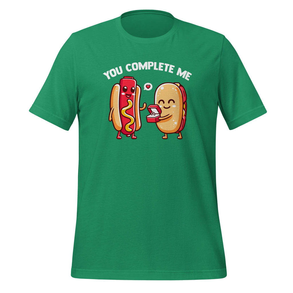 You Complete Me Hot Dog and Bun Funny Couples Unisex T-Shirt product image 6