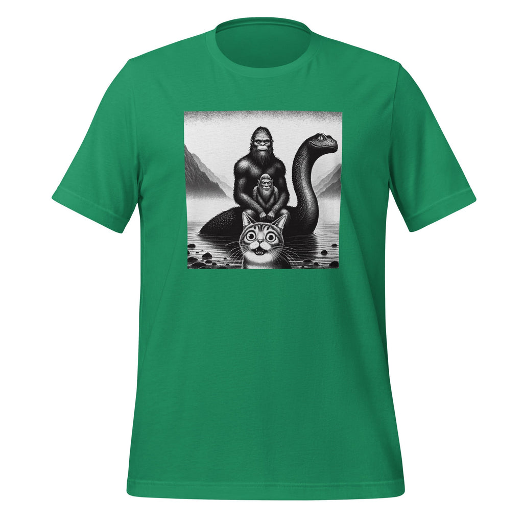 Bigfoot Riding Loch Ness Monster Surprised Scared Cat product image 6