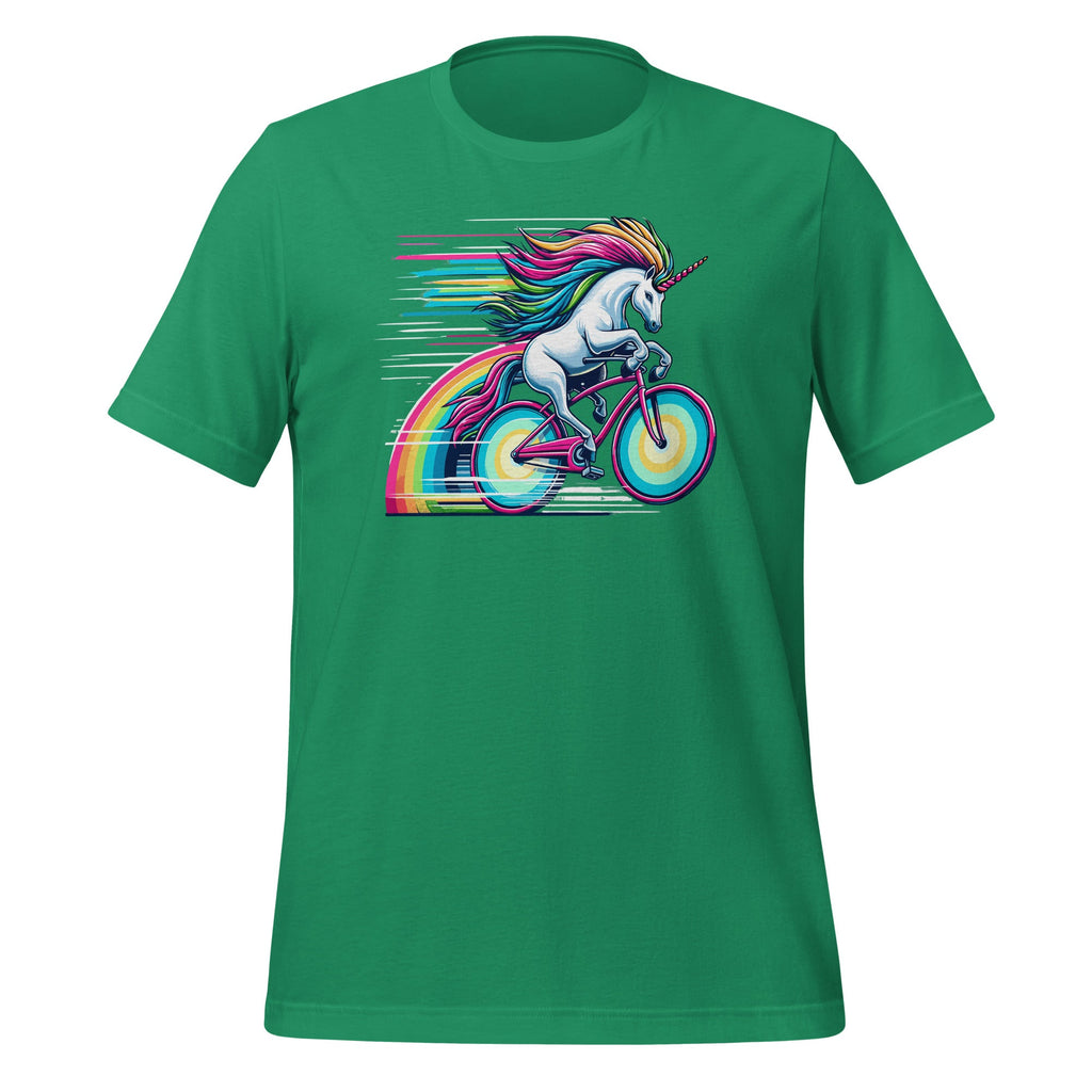 Unicorn Riding Bicycle Rainbow Cycling Unisex T-Shirt product image 6