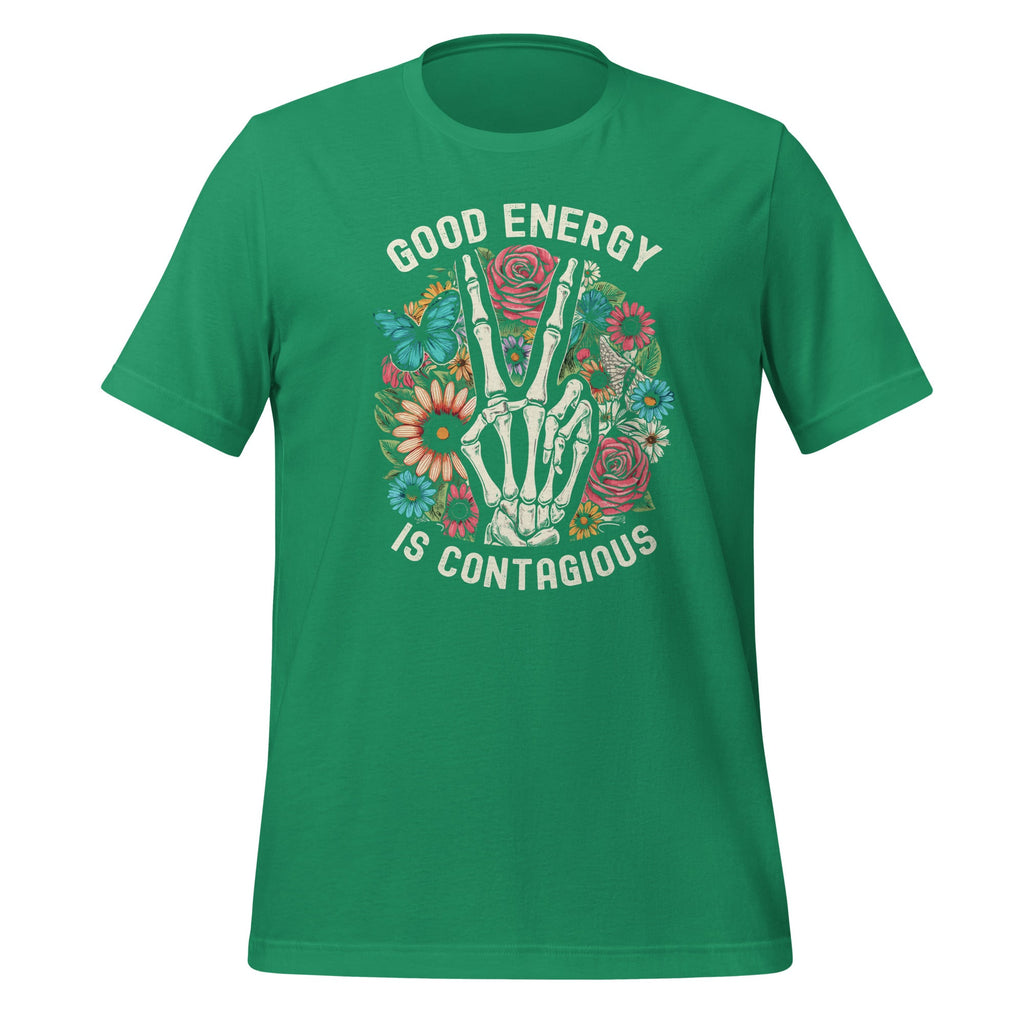 Good Energy Is Contagious Floral Flower Skeleton Hand product image 6