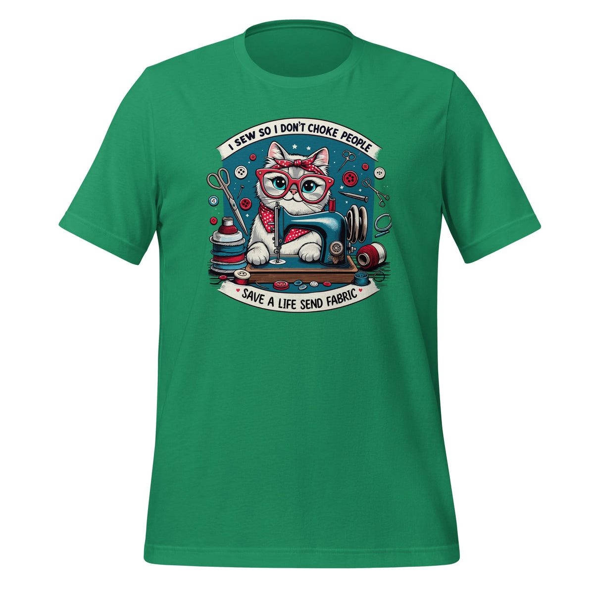 Cat I Sew So I Don’t Choke People Save A Life Send Fabric product image 6