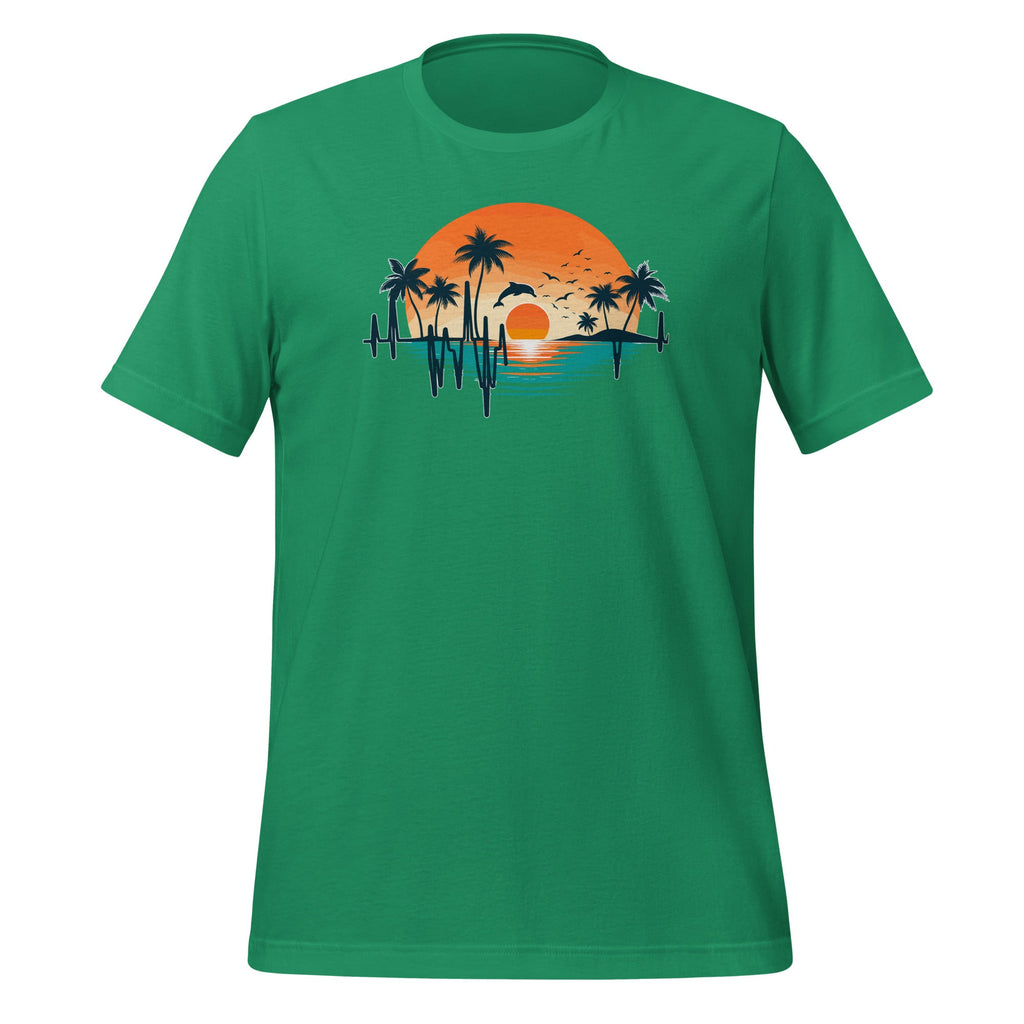 Heartbeat With Tropical Palm Trees Beach Island And Dolphin product image 6