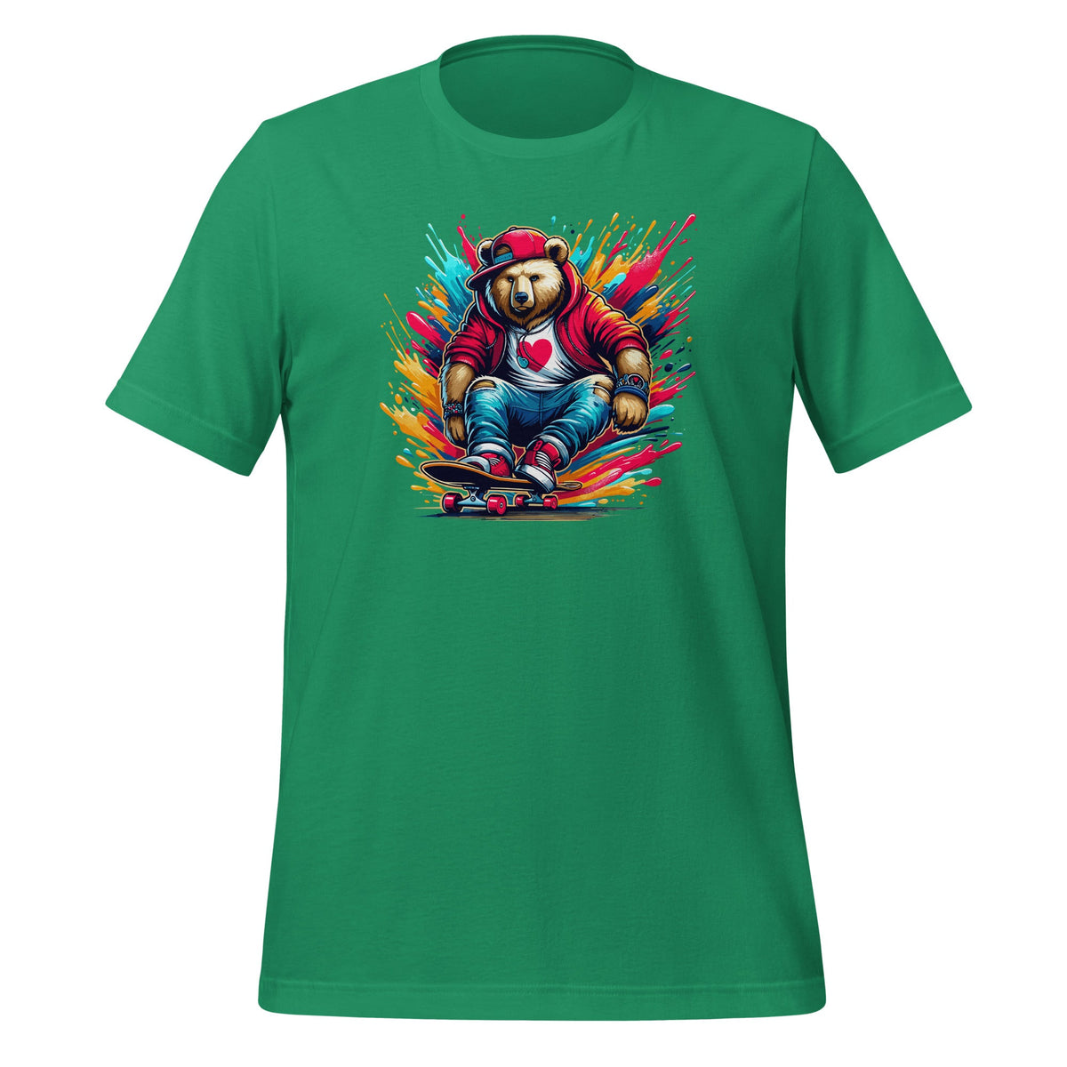 Colorful Splash With Skateboard Skateboarding Bear Unisex product image 6