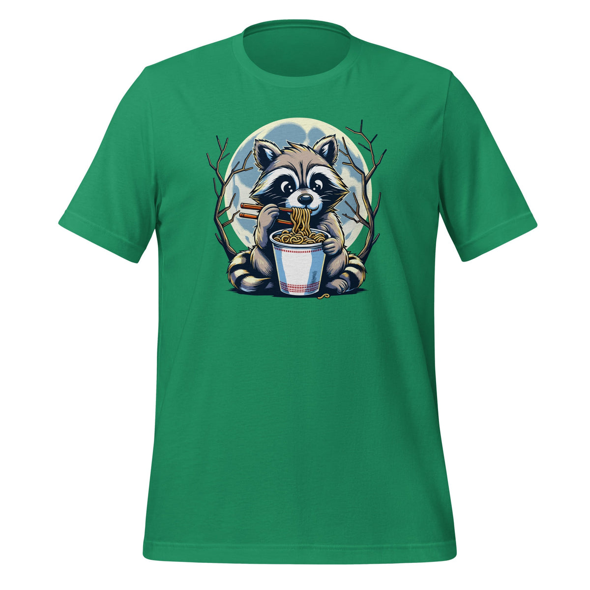 Raccoon Eating Instant Noodle Cup Funny Animal Graphic Unisex t-Shirt