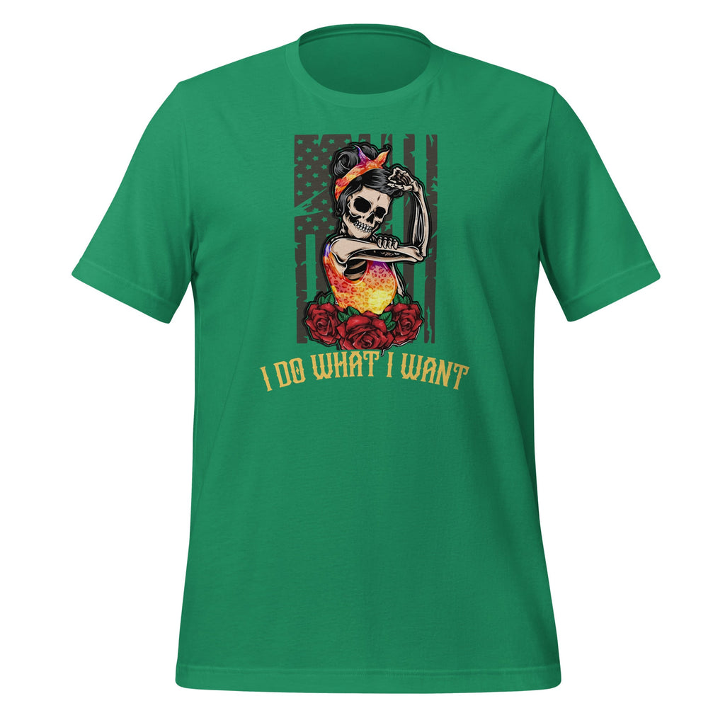 I Do What I Want Skull Lady US Flag Sunset - Cool product image 6