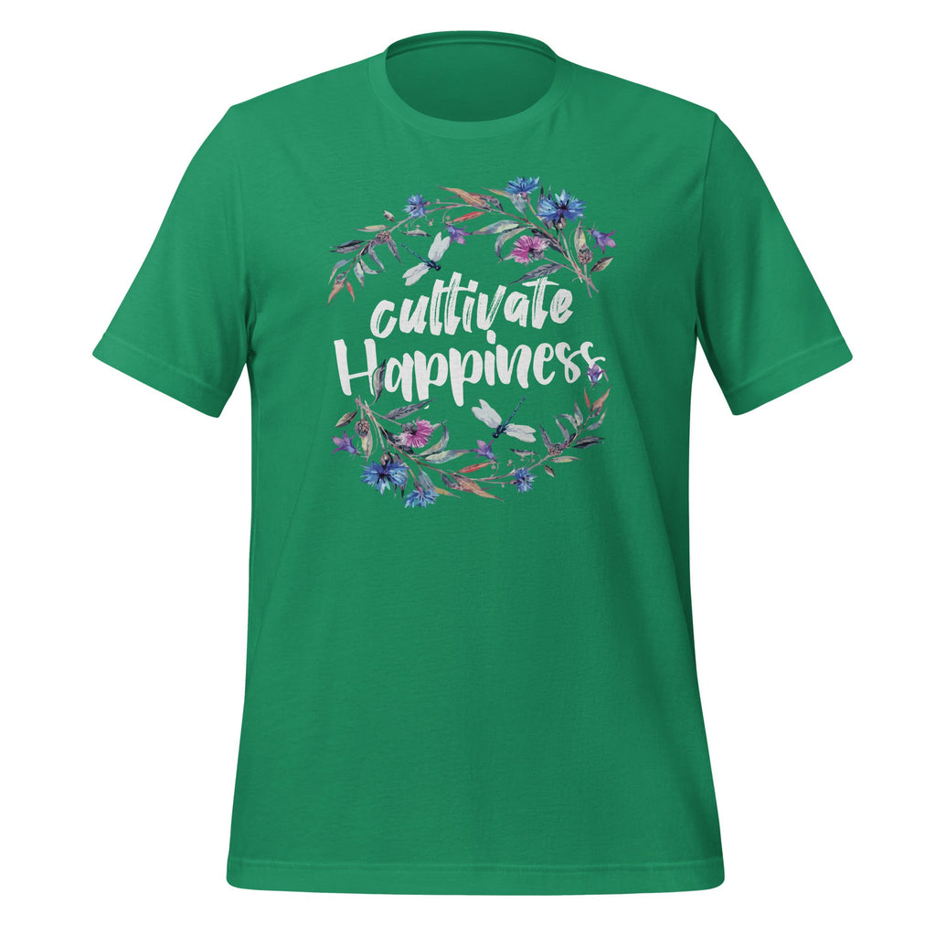 Cultivate Happiness - Watercolor Quote Saying Short-Sleeve product image 5