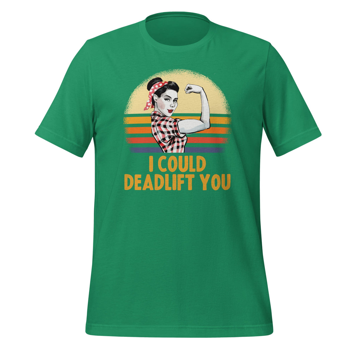 I Could Deadlift You - Strong Girl Retro Vintage Sunset product image 6