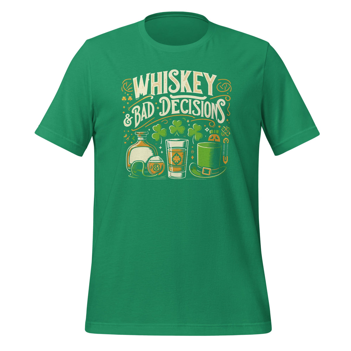 Whiskey and Bad Decisions St Patricks Day Unisex T-Shirt product image 6