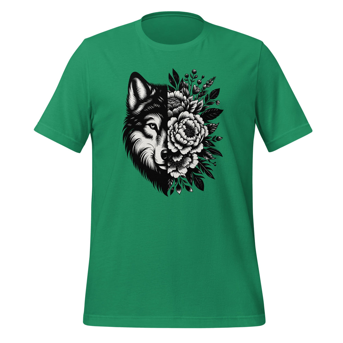 Floral Wolf Vintage Flowers Face For Wolves Lover Unisex product image 6