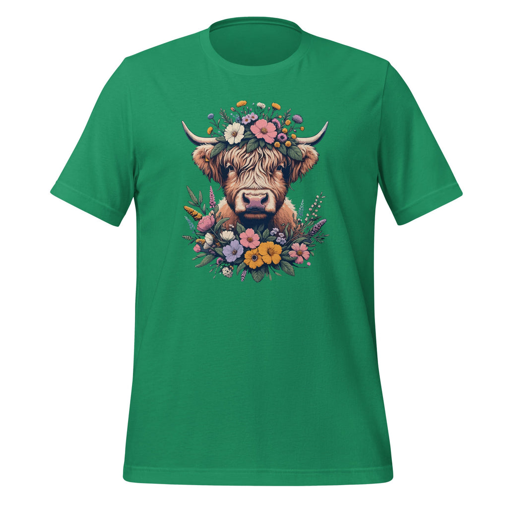Cute Baby Highland Cow With Flowers Calf Animal Floral product image 6