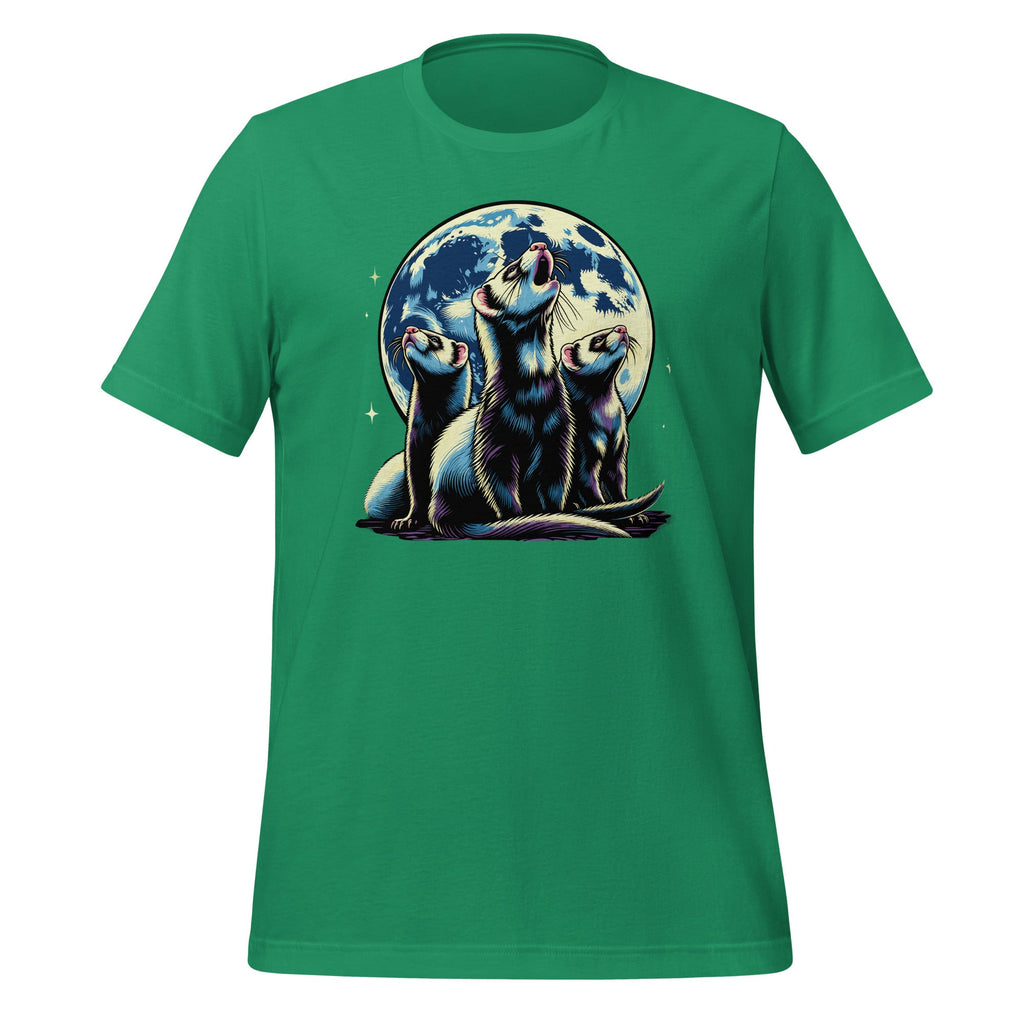 Howling at the Moon Funny Ferret Cute Animal Unisex T-Shirt product image 6