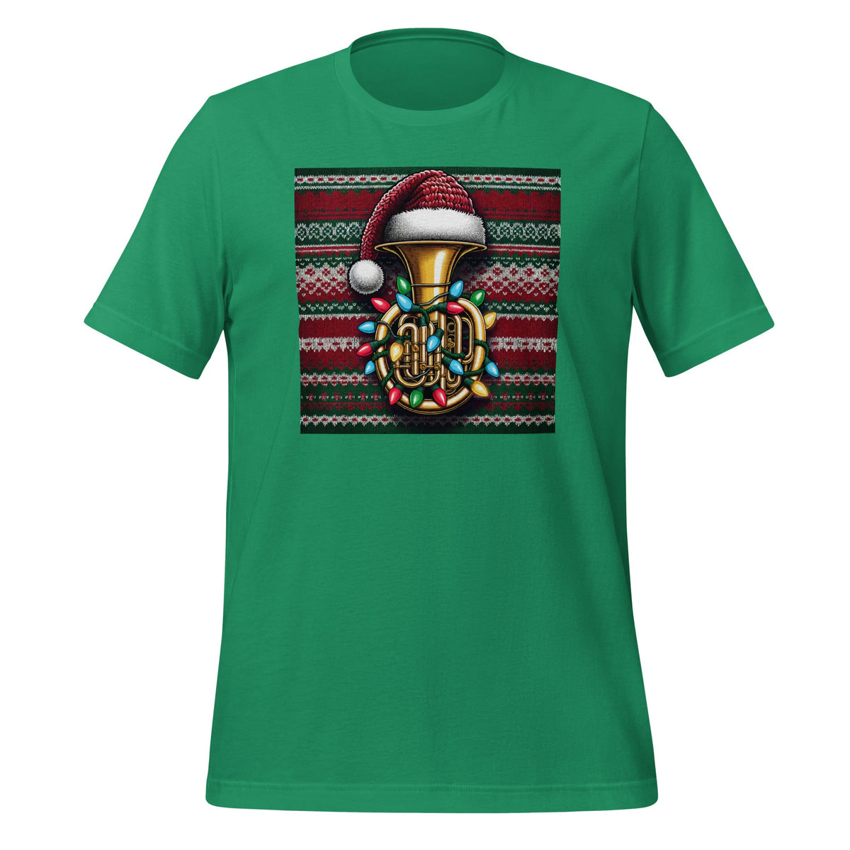 Tuba Musical Christmas Lights Santa Hat Musical Ugly Xmas Unisex T-Shirt
