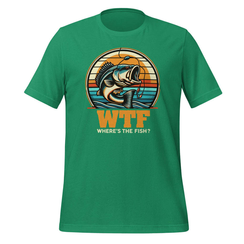 Funny WTF Wheres Fish Bass Dad Fishing Unisex T-Shirt product image 5