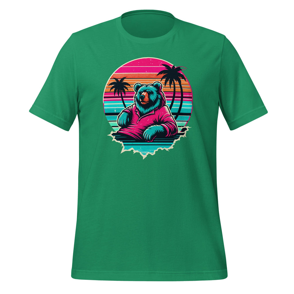 Vaporwave Synthwave Surfer Surfing Bear Beach Grizzly product image 5