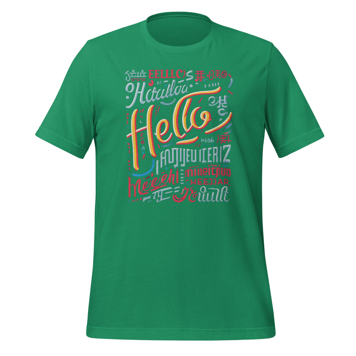 Hello in 22 Different Languages Word ESL World Day Unisex product image 5