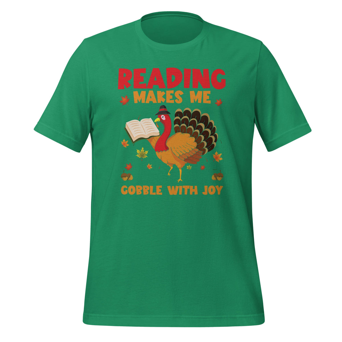 Reading Makes Me Gobble With Joy Turkey Book Unisex T-Shirt product image 5