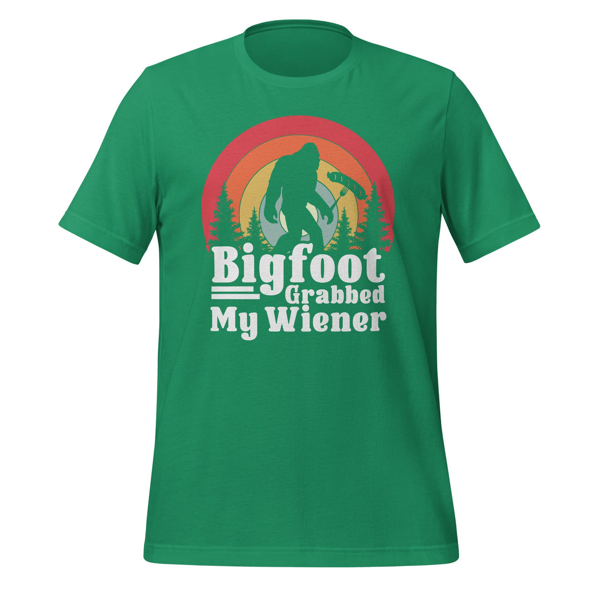 Bigfoot Grabbed My Wiener Retro Humor Unisex T-Shirt product image 5