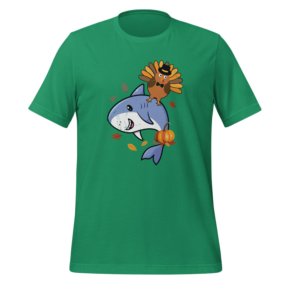 Thanksgiving Turkey Riding Shark Funny Boys Girls Unisex product image 5