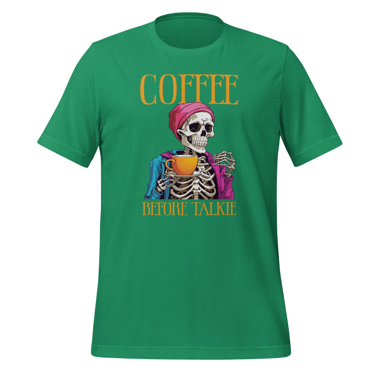 Coffee Before Talkie Drinking Skeleton Funny Halloween product image 5