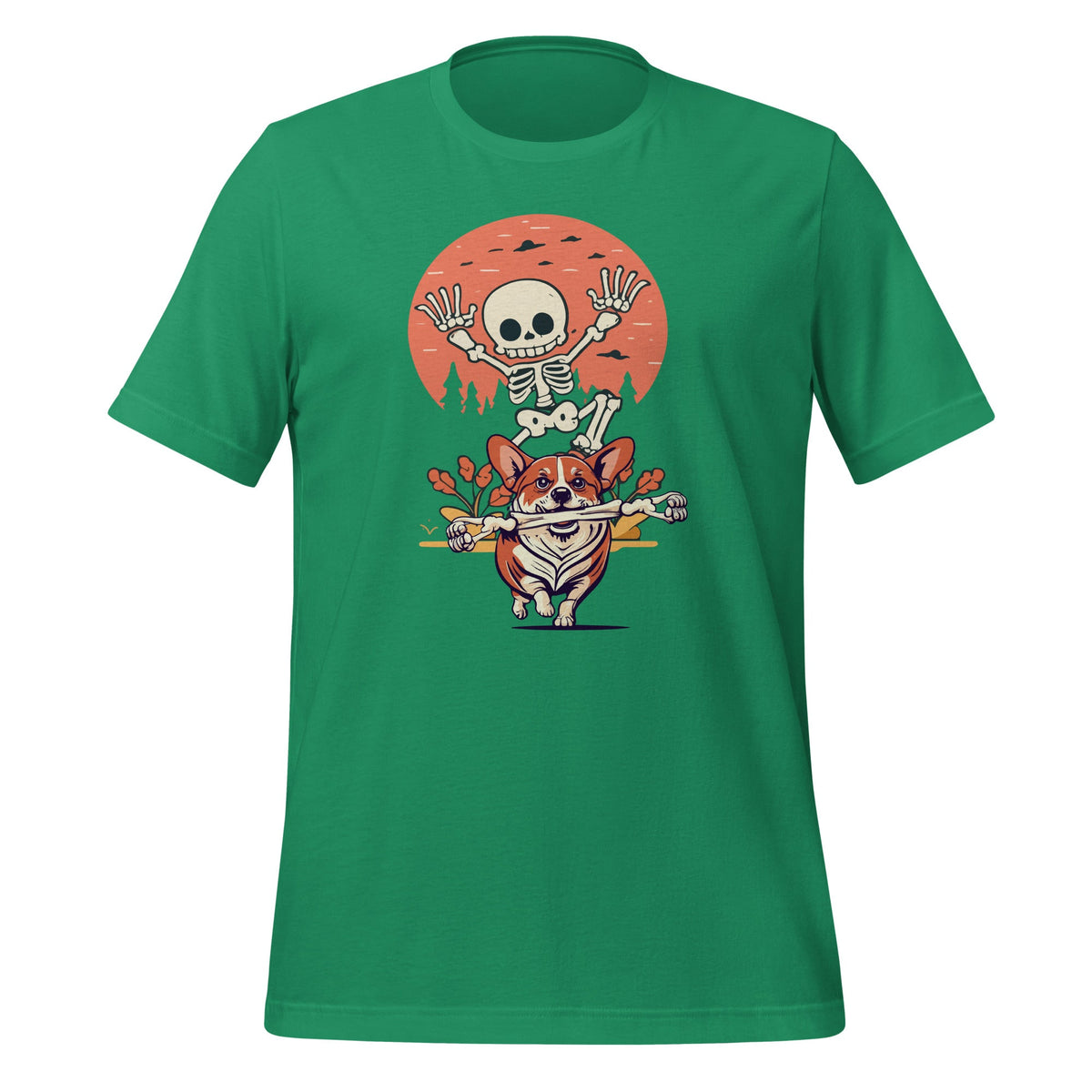 Naughty Corgi Dog Funny Skeleton Halloween Unisex T-Shirt product image 5