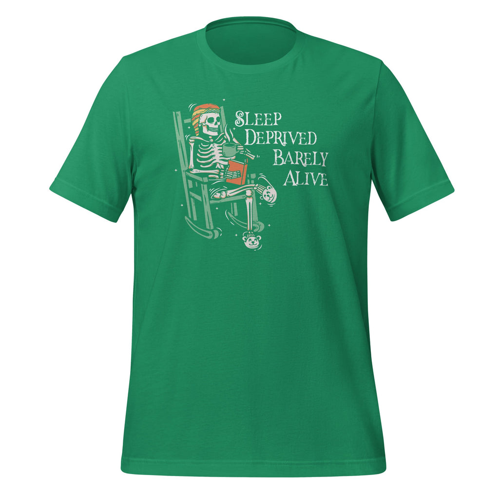 Sleep Deprived Barely Alive Funny Skeleton Unisex T-Shirt product image 6