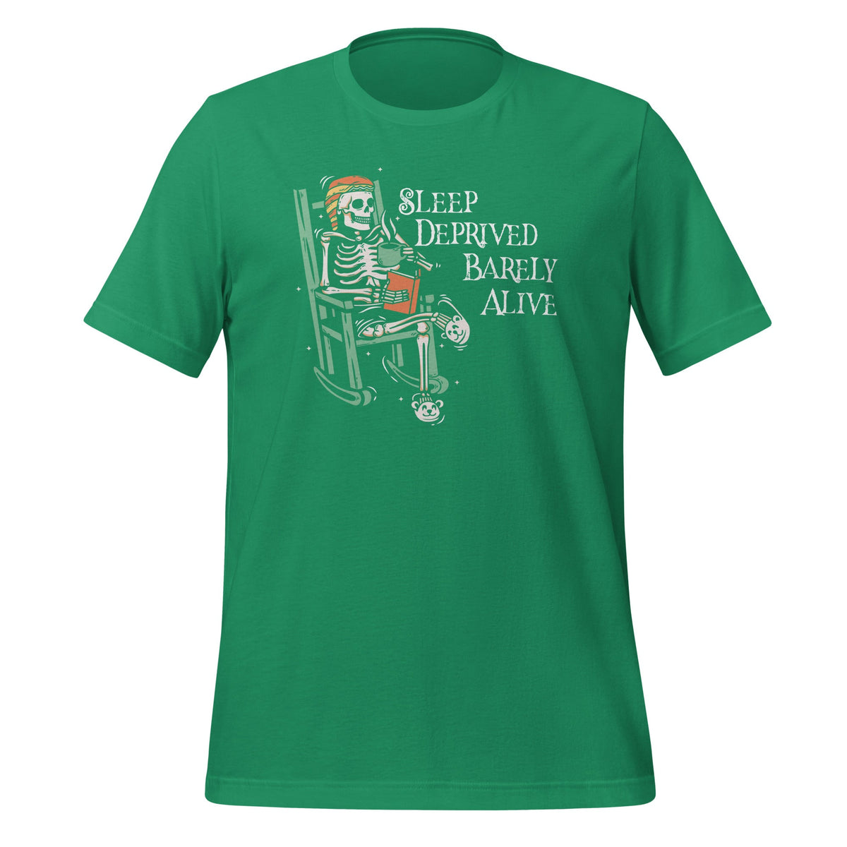 Sleep Deprived Barely Alive Funny Skeleton Unisex T-Shirt product image 6