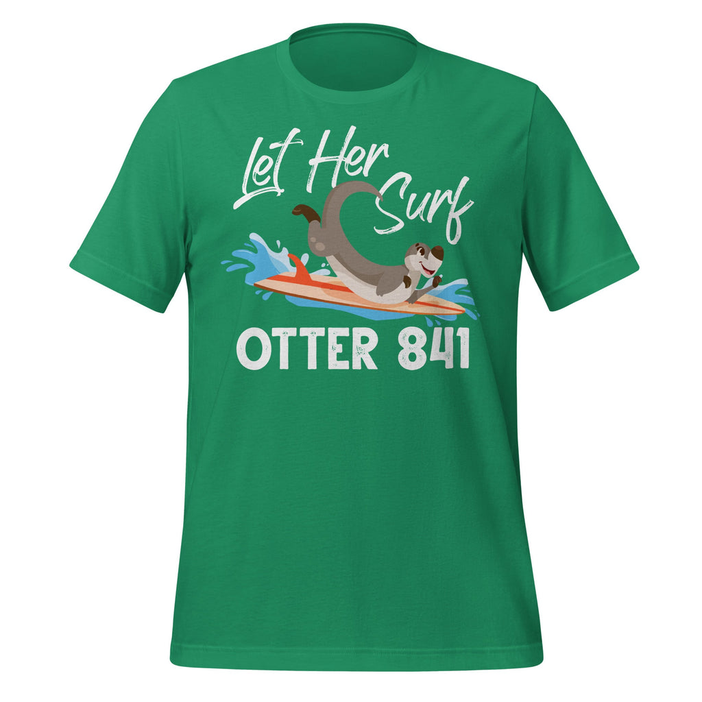 Let Her Surf Otter 841 Funny Surfing Animal Unisex T-Shirt product image 6