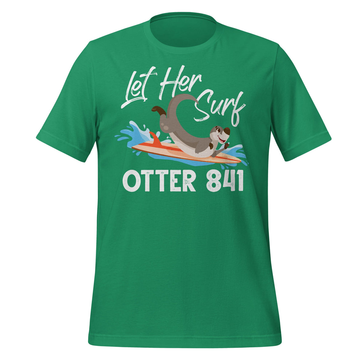Let Her Surf Otter 841 Funny Surfing Animal Unisex T-Shirt product image 6