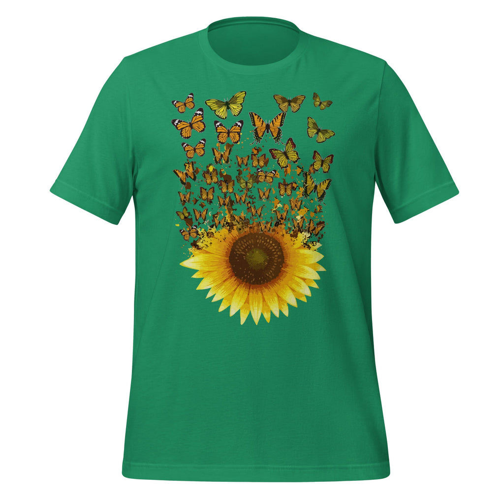 Adorable Butterfly Sunflower Graphic Art Unisex T-Shirt product image 6