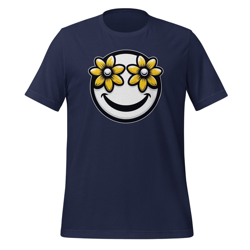 Funny Smiling Flowers Cool Happy Smile Face Unisex T-Shirt product image 3