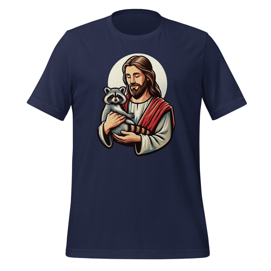 Jesus Holding A Raccoon Trash Eater Christian Unisex T-Shirt product image 3