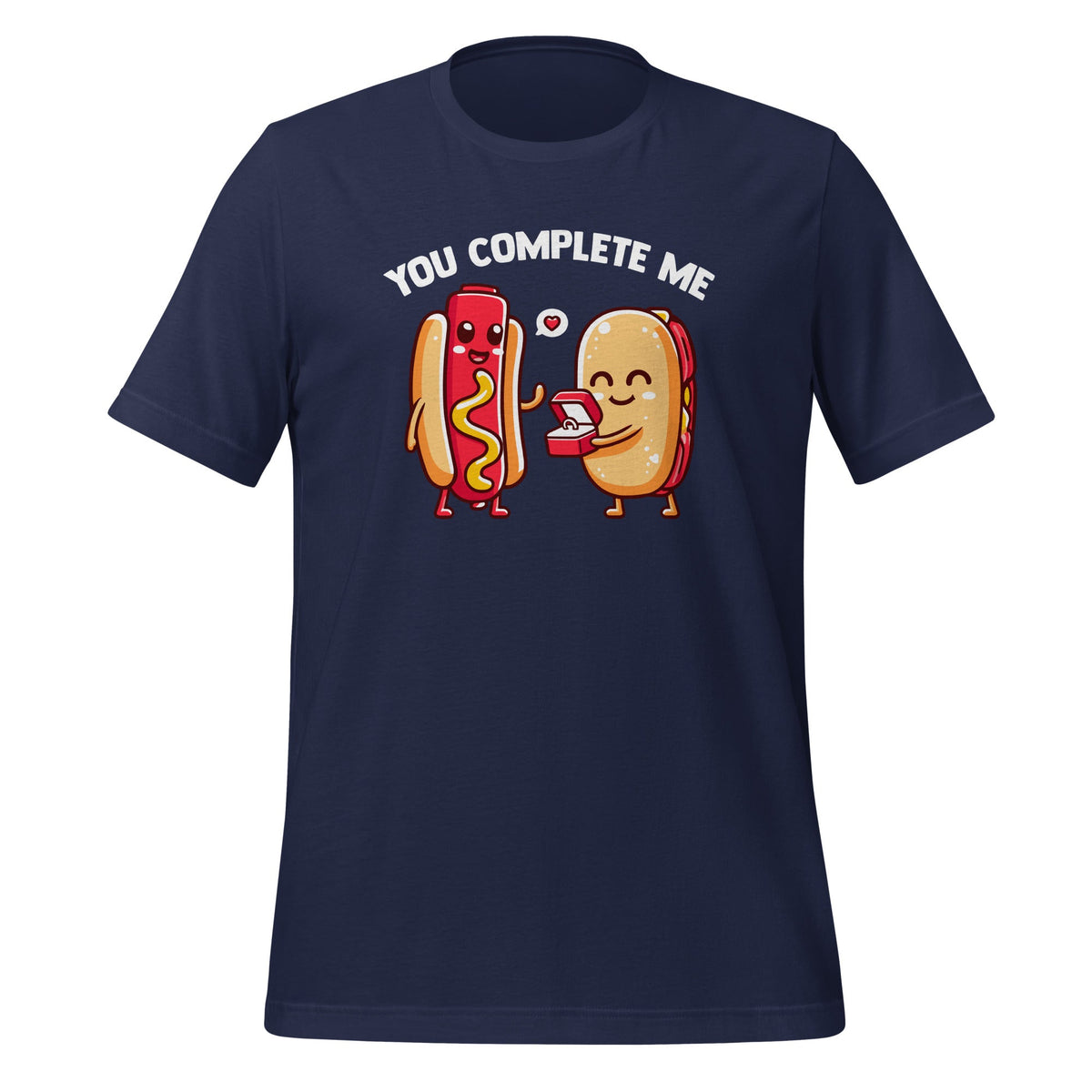You Complete Me Hot Dog and Bun Funny Couples Unisex T-Shirt product image 3