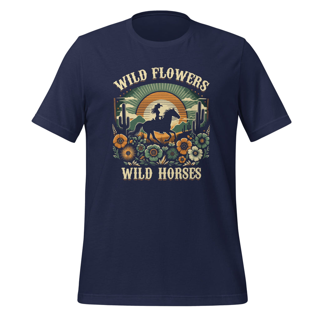 Wild Flowers And Horses Vintage Sunset Country Cowgirl product image 3