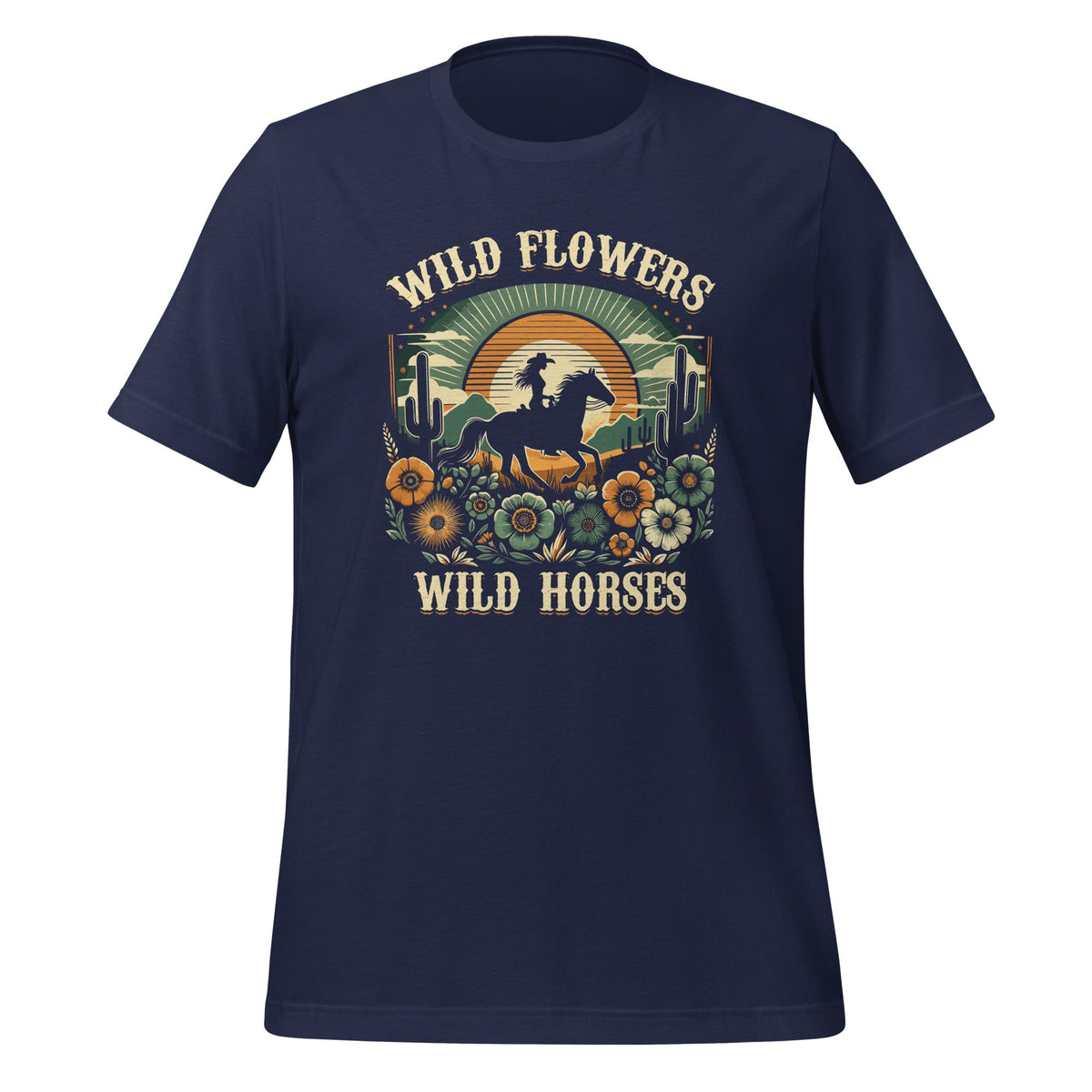 Wild Flowers And Horses Vintage Sunset Country Cowgirl product image 3