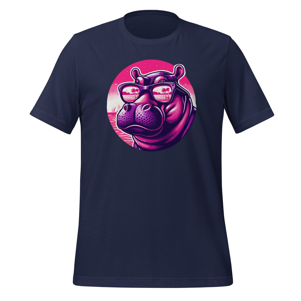 Funny Plump Bespectacled Hippo With Sunglasses Unisex product image 3