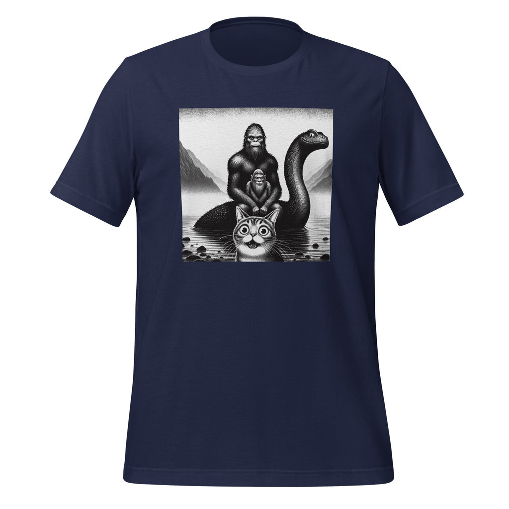 Bigfoot Riding Loch Ness Monster Surprised Scared Cat product image 3