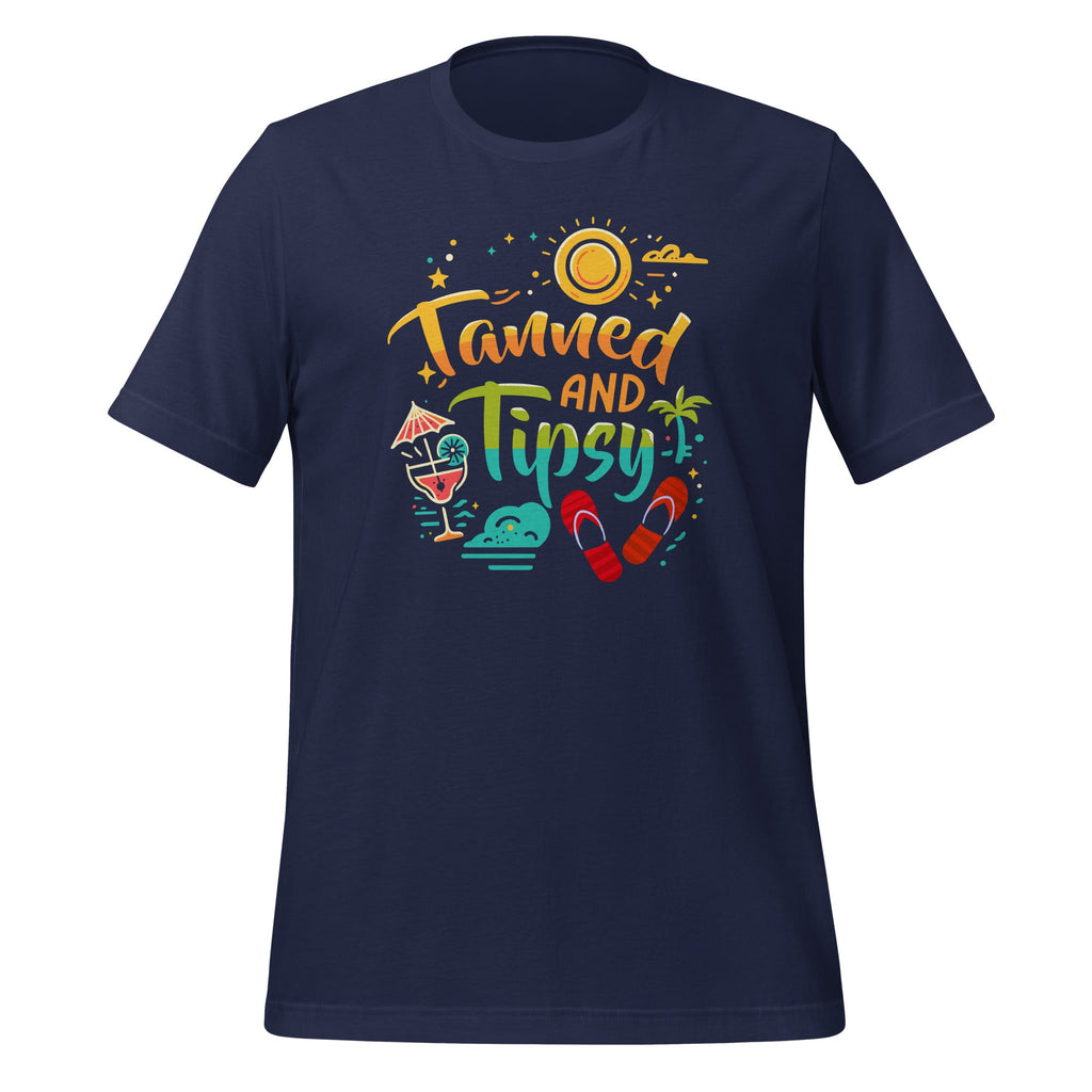Tanned And Tipsy Beach Summer Vacation Funny Unisex T-Shirt product image 3