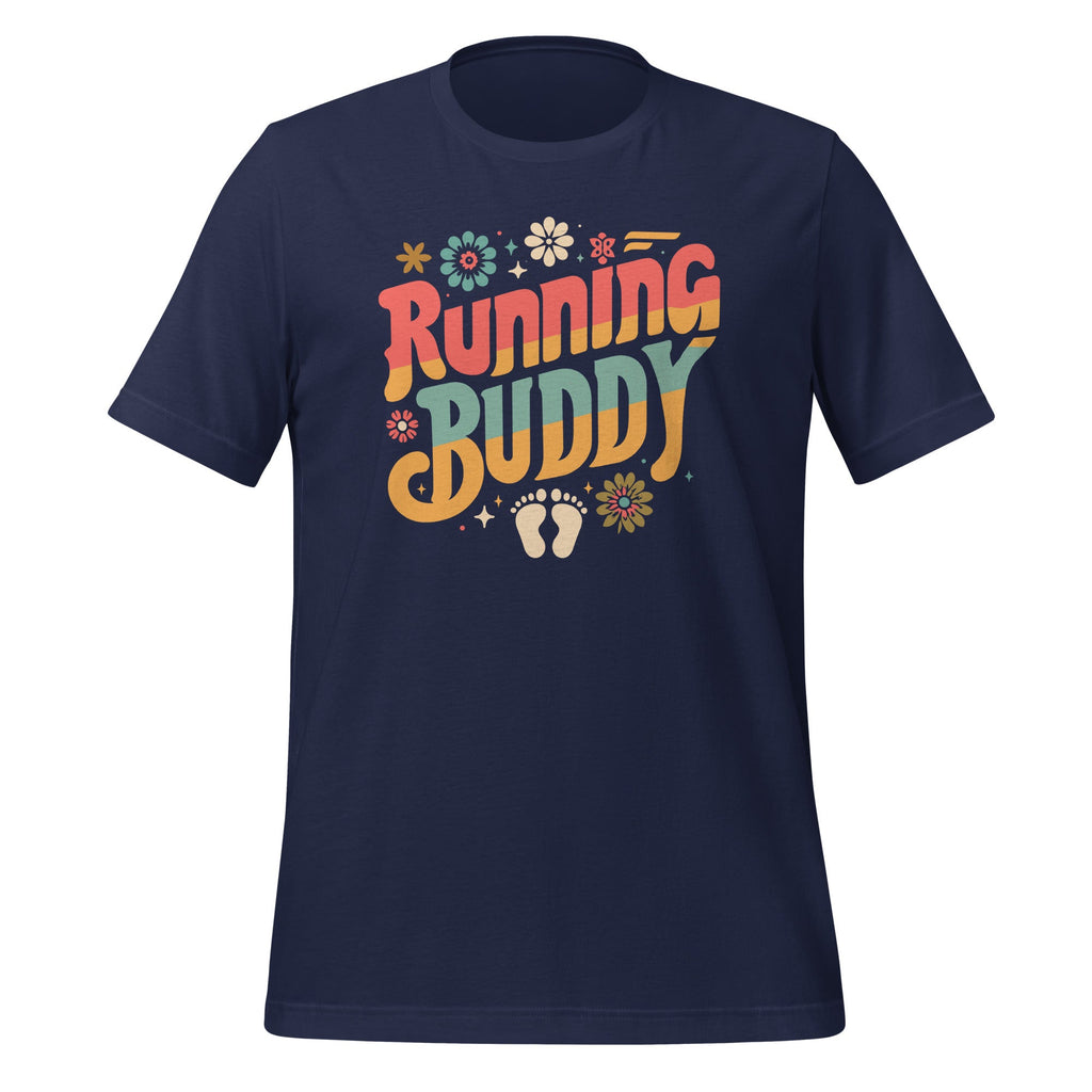 Running Buddy Pregnancy Announcement Groovy Unisex T-Shirt product image 3