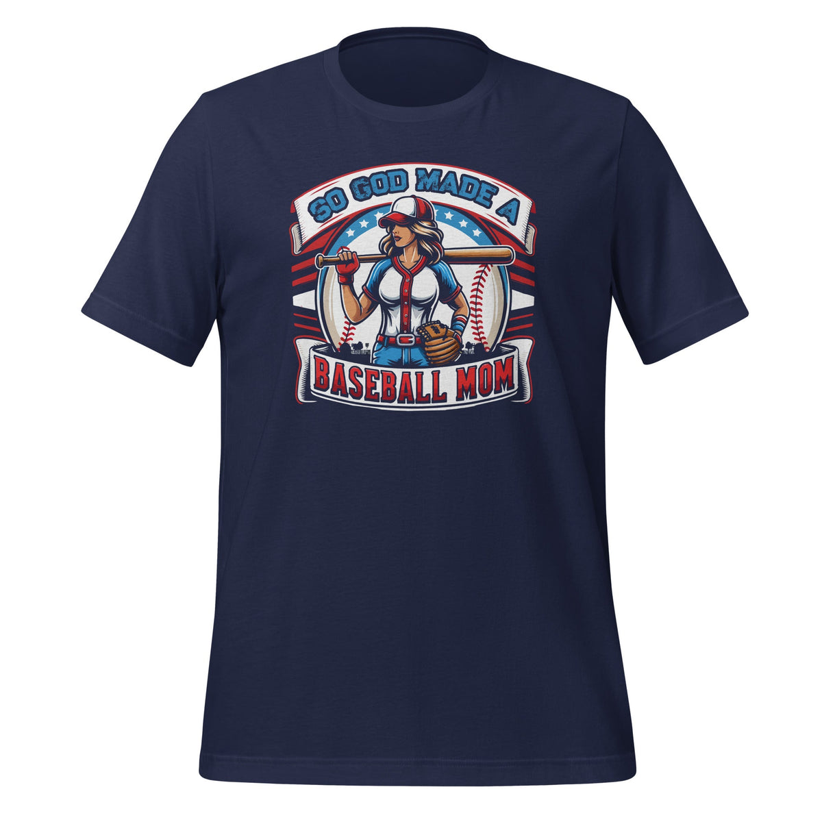 So God Made A Baseball Mom Funny Player Mothers Day Unisex product image 3