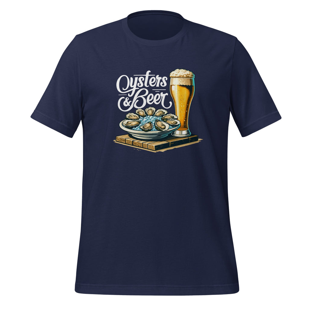 Oysters and Beer Drinking Sea Food Lovers Unisex T-Shirt product image 3