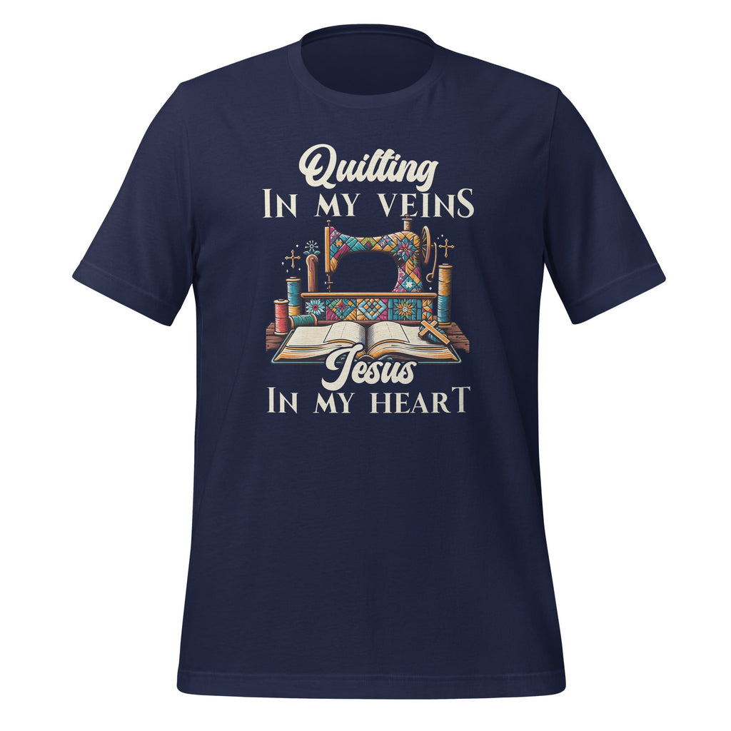Quilting In My Veins Jesus Is In My Heart Christian product image 3