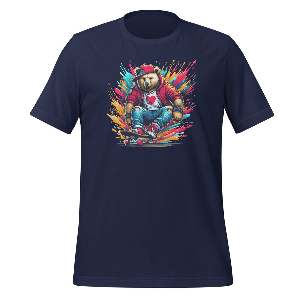 Colorful Splash With Skateboard Skateboarding Bear Unisex product image 3