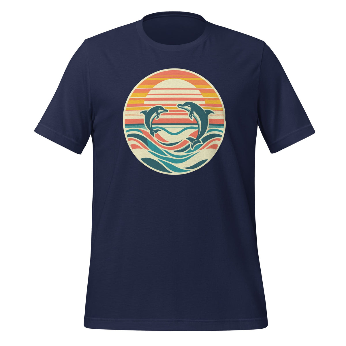 Vintage Retro Summer Time Beach Dolphin Day Unisex T-Shirt product image 3