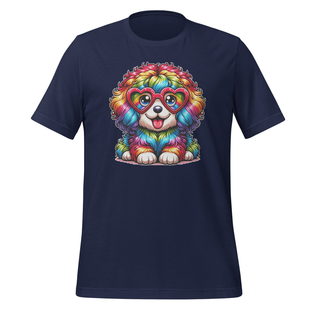 Rainbow Cute Dog Wearing Glasses Heart Puppy Funny Unisex product image 3