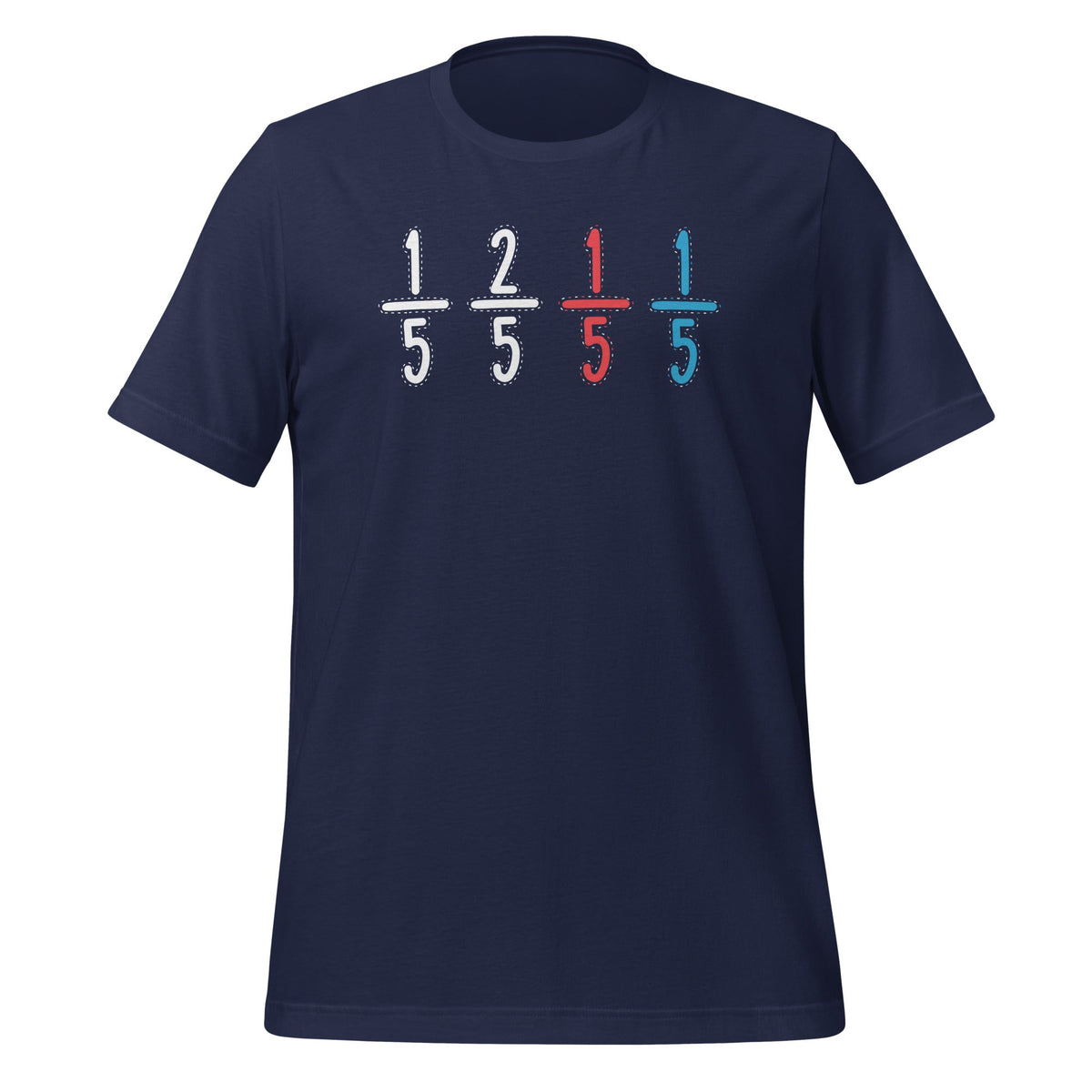 1/5 2/5 1/5 Red 1/5 Blue - Funny Math Teacher Student product image 3