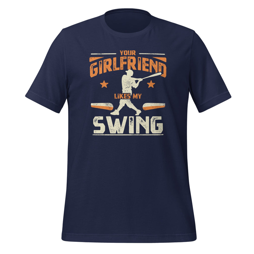 Your Girlfriend Likes My Swing Baseball Lover Funny Vintage product image 3