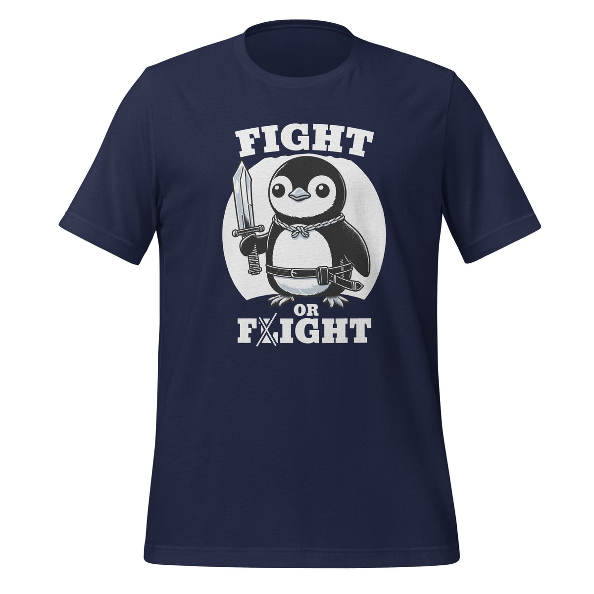 Fight or Flight Funny Penguin Pun Animal Meme Unisex T-Shirt product image 3