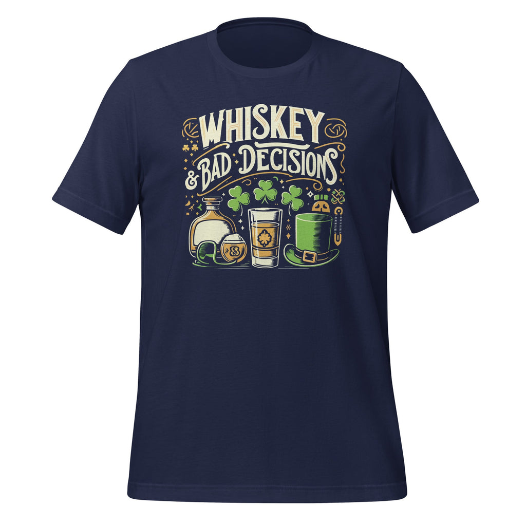 Whiskey and Bad Decisions St Patricks Day Unisex T-Shirt product image 3