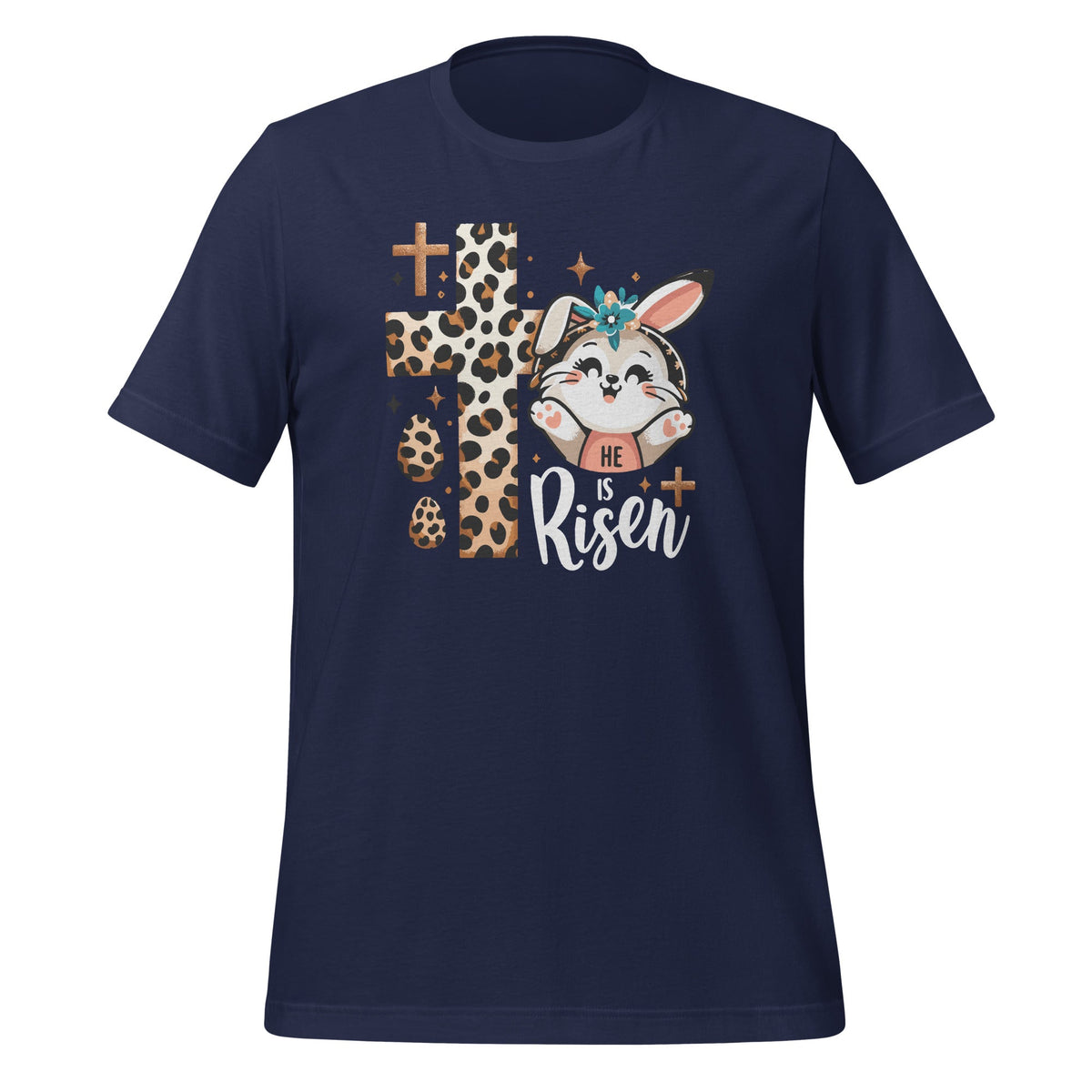 He Is Risen Leopard Cross Bunny Easter Day Christian Faith product image 3